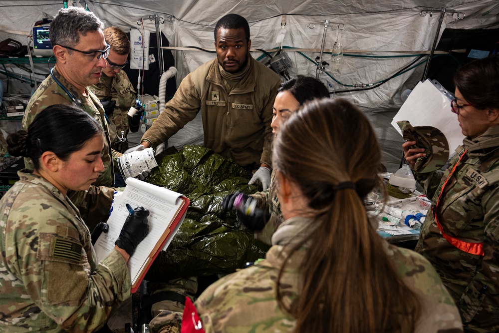 512th Field Hospital conducts mass casualty exercise with partner nation medics at Vepriai Rocket Base during DEFENDER 2025