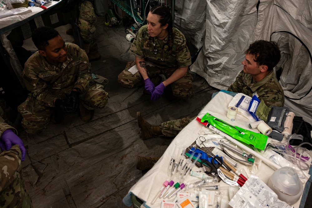512th Field Hospital conducts mass casualty exercise with partner nation medics at Vepriai Rocket Base during DEFENDER 2025