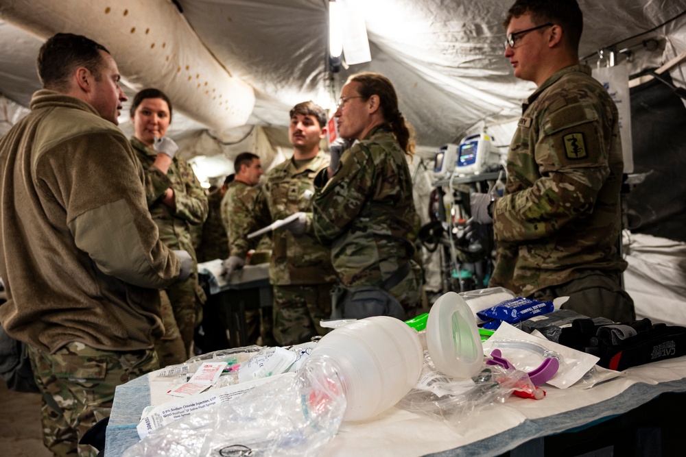 512th Field Hospital conducts mass casualty exercise with partner nation medics at Vepriai Rocket Base during DEFENDER 2025
