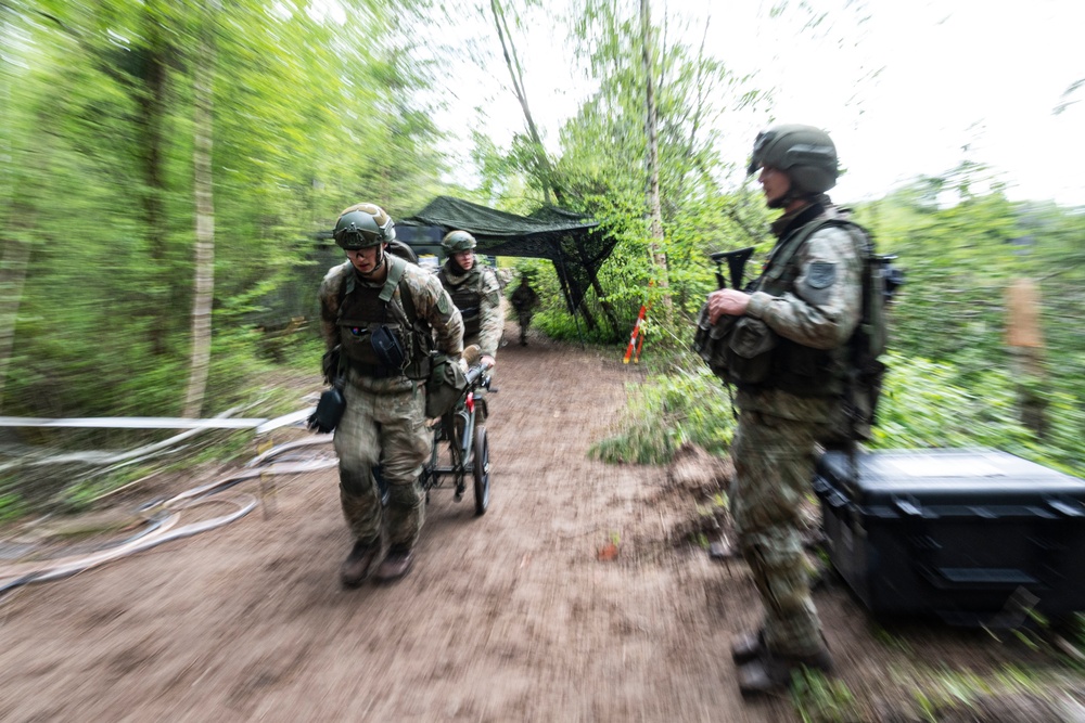 512th Field Hospital conducts mass casualty exercise with partner nation medics at Vepriai Rocket Base during DEFENDER 2025