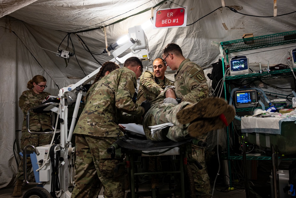 512th Field Hospital conducts mass casualty exercise with partner nation medics at Vepriai Rocket Base during DEFENDER 2025