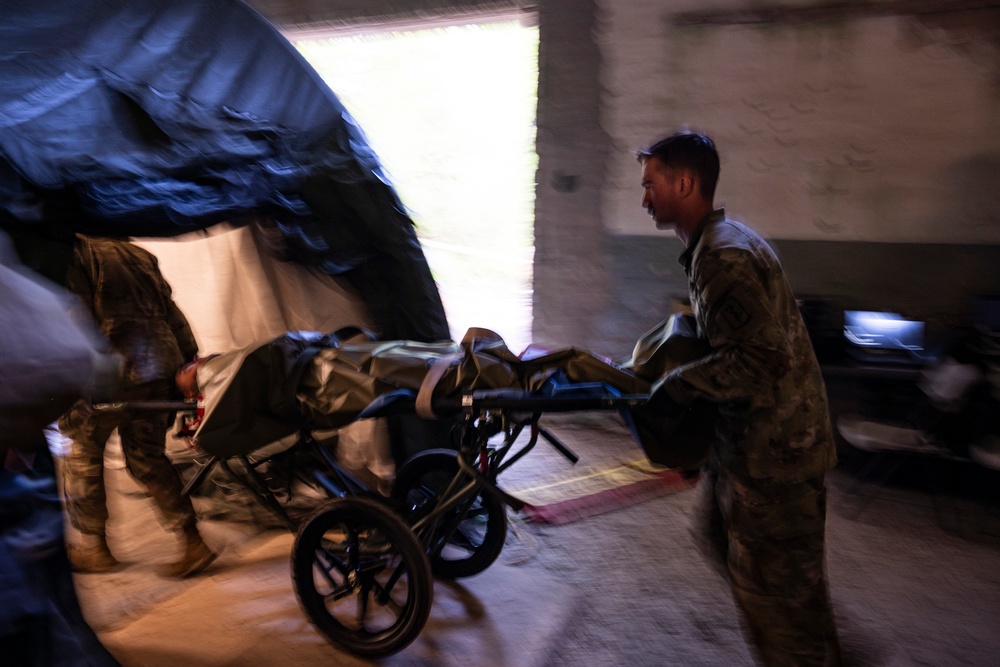 512th Field Hospital conducts mass casualty exercise with partner nation medics at Vepriai Rocket Base during DEFENDER 2025