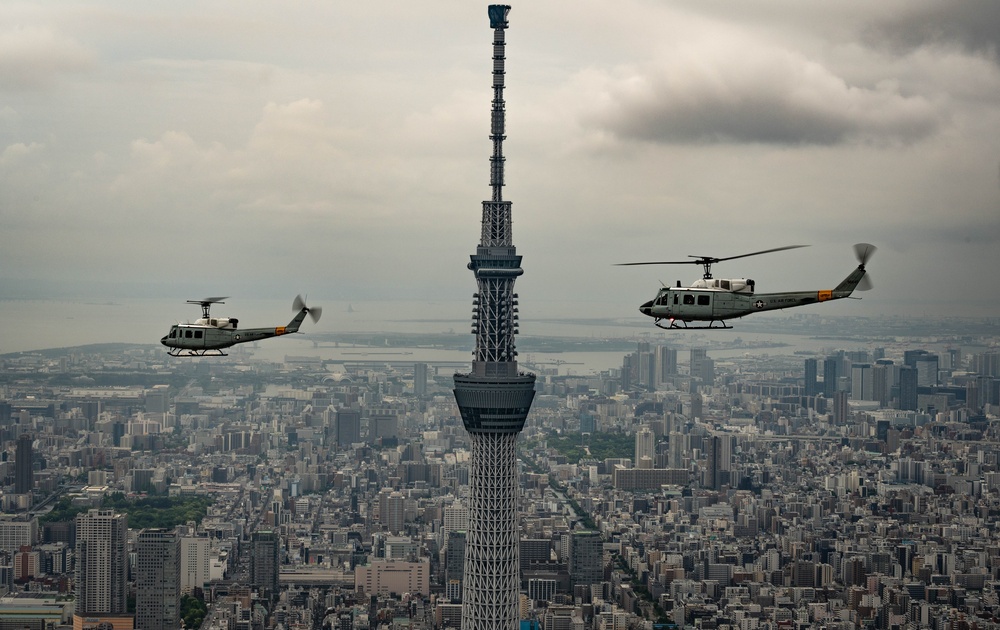 UH-1N Huey completes formation flight