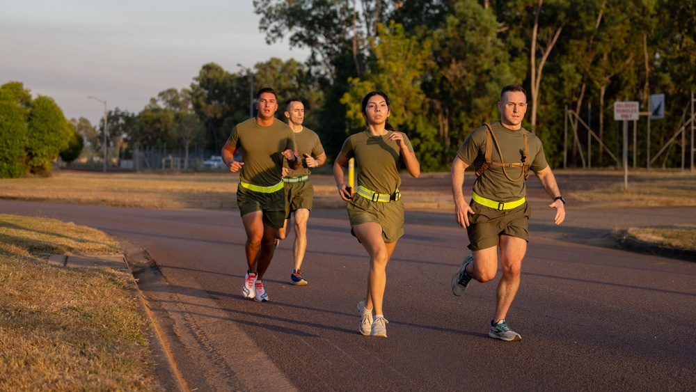 MRF-D 25.3: Marines participate in Headquarters Company physical training event