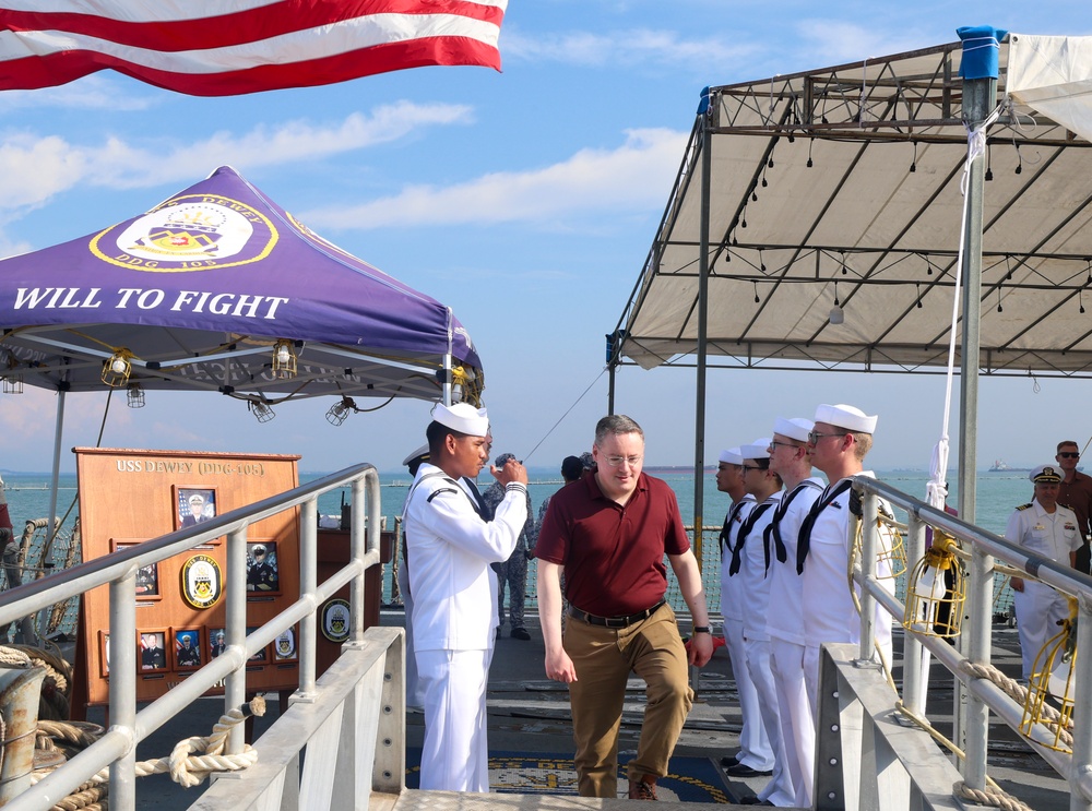 Deputy Assistant Secretary of Defense Visits USS DEWEY