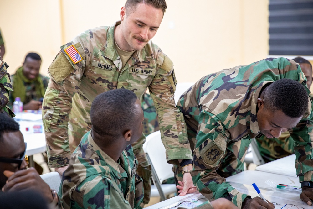 US Army Sgt John McOmie serves as a linguist during African Lion 2025 in Ghana