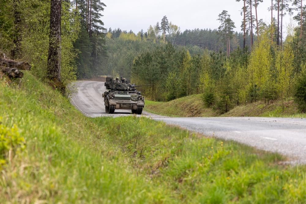 U.S. Army Bradley Fighting Vehicle Simulated Firefight in Estonia (Hedgehog)