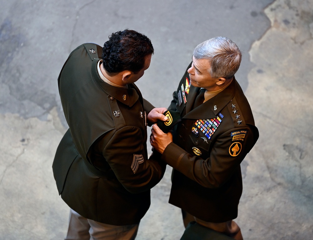 Students Graduate Special Forces Training, Don Green Beret at Regimental First Formation