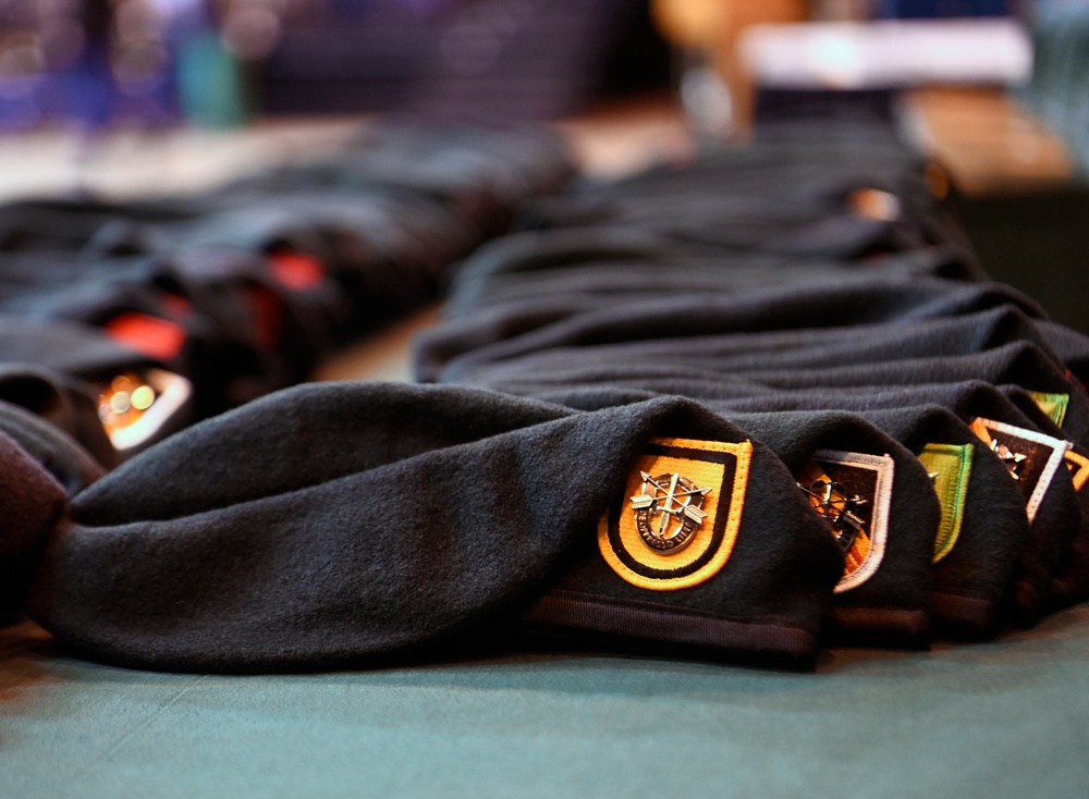 Students Graduate Special Forces Training, Don Green Beret at Regimental First Formation