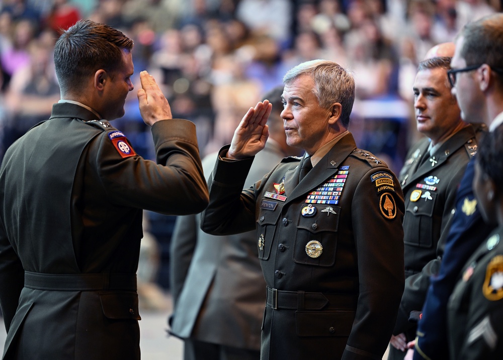 Students Graduate Special Forces Training, Don Green Beret at Regimental First Formation