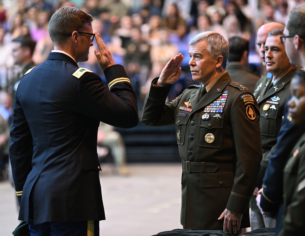 Students Graduate Special Forces Training, Don Green Beret at Regimental First Formation