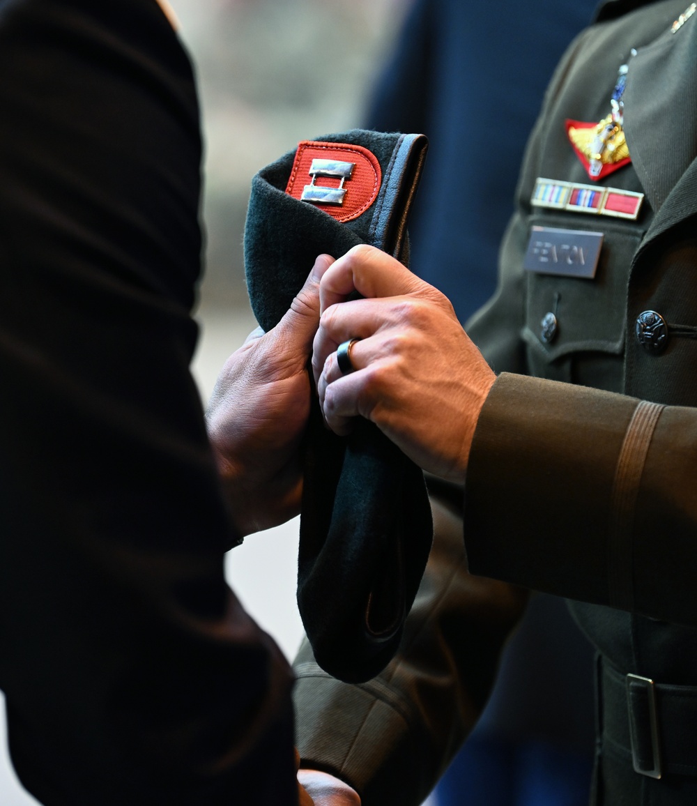 Students Graduate Special Forces Training, Don Green Beret at Regimental First Formation