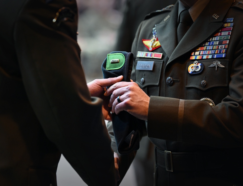 Students Graduate Special Forces Training, Don Green Beret at Regimental First Formation