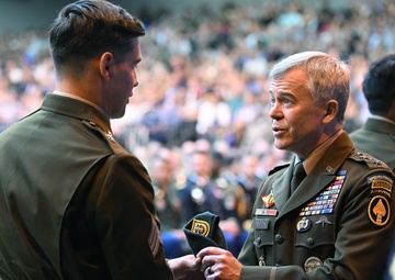 Students Graduate Special Forces Training, Don Green Beret at Regimental First Formation