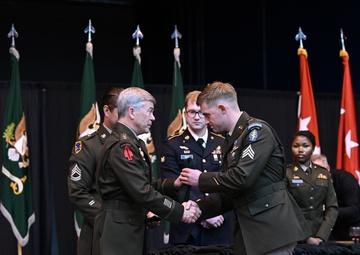 Students Graduate Special Forces Training, Don Green Beret at Regimental First Formation