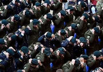 Students Graduate Special Forces Training, Don Green Beret at Regimental First Formation