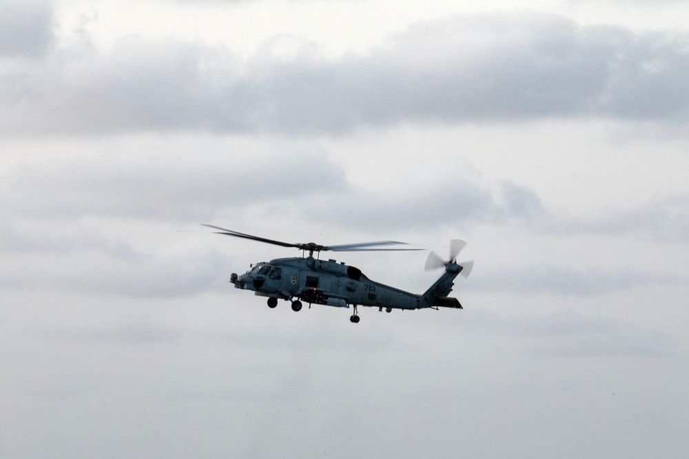 USS Wayne E. Meyer conducts operations in the U.S. Central Command area of responsibility as part of the Carl Vinson Carrier Strike Group