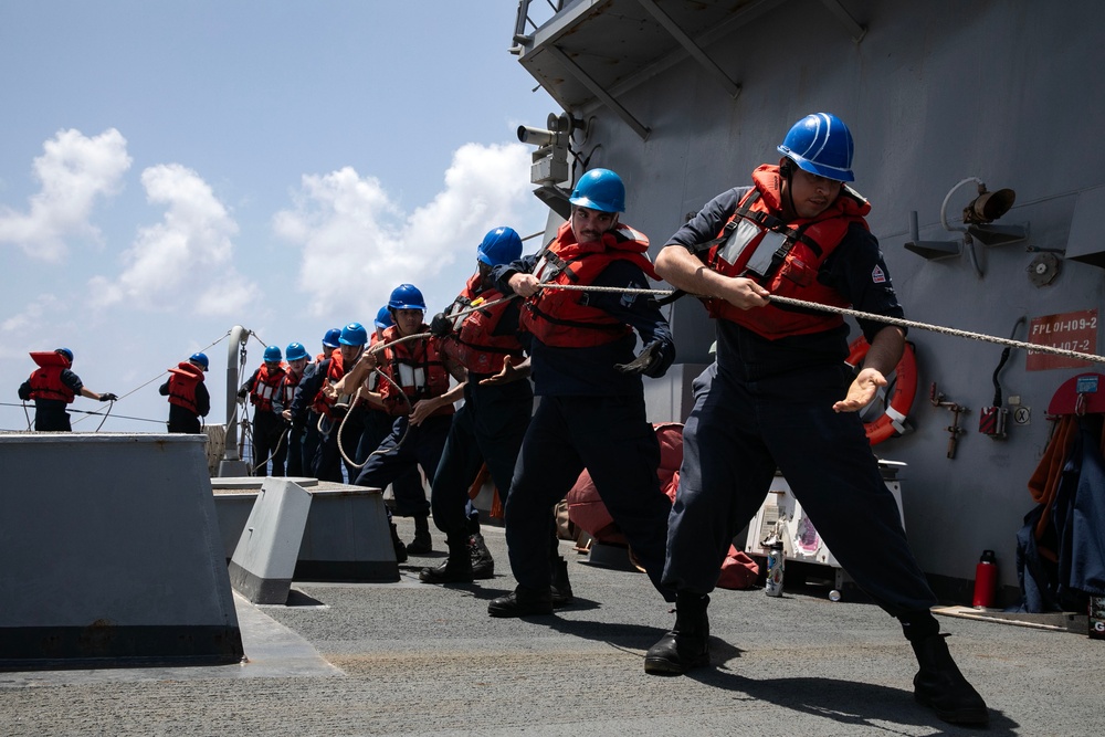 USS Wayne E. Meyer conducts operations in the U.S. Central Command area of responsibility as part of the Carl Vinson Carrier Strike Group