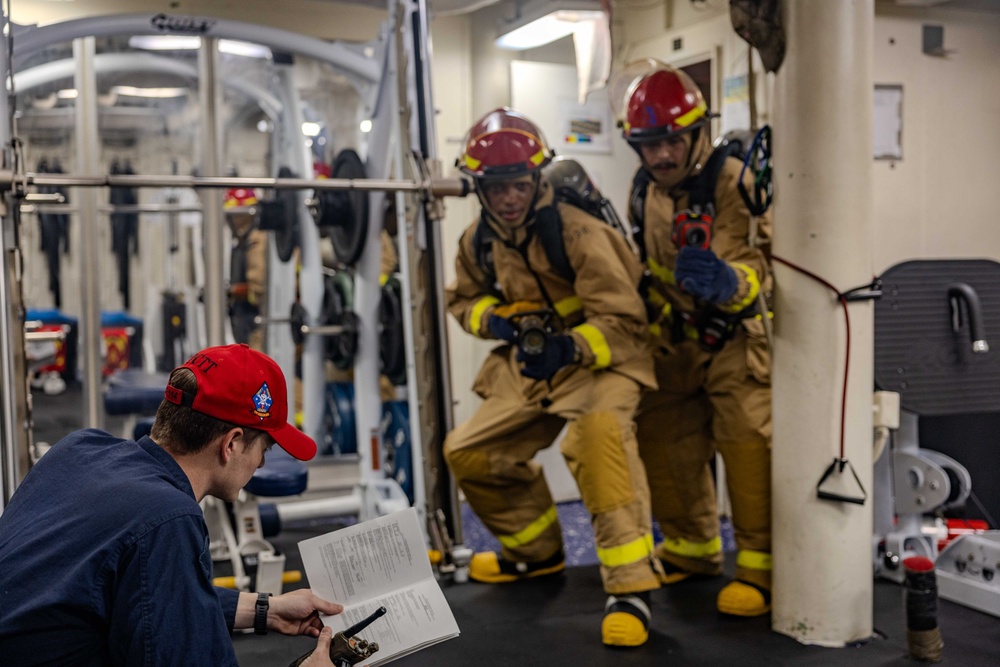 General Quarters Drill aboard USS Ralph Johnson