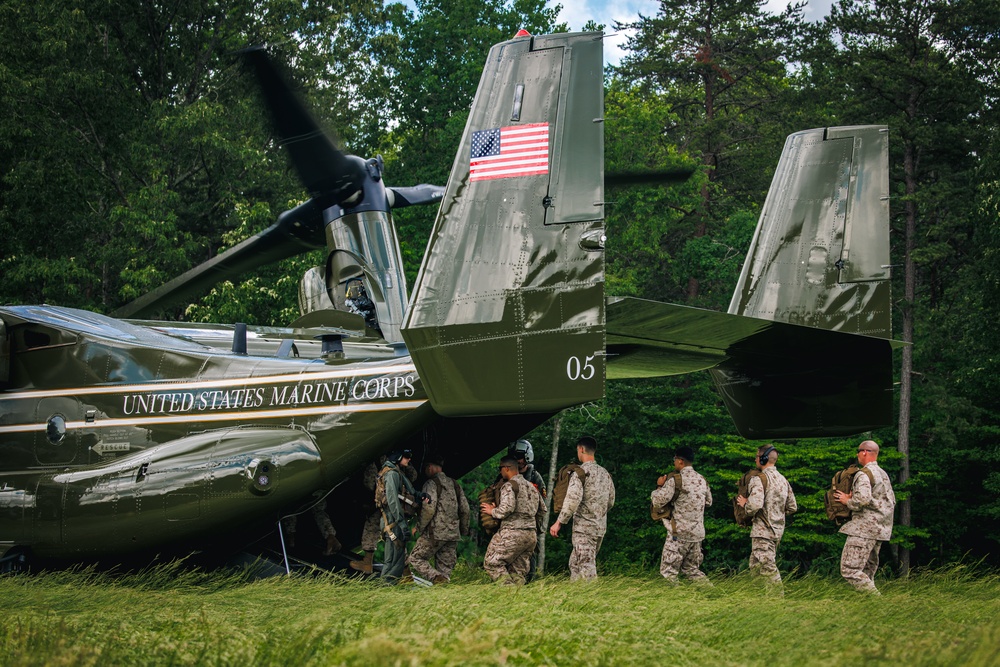 U.S. Marines with MCAF Quantico conduct machine gun range and field exfiltration.
