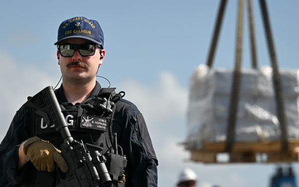 Coast Guard Cutter Calhoun offloads more than $140.9 million in illegal narcotics at Port Everglades