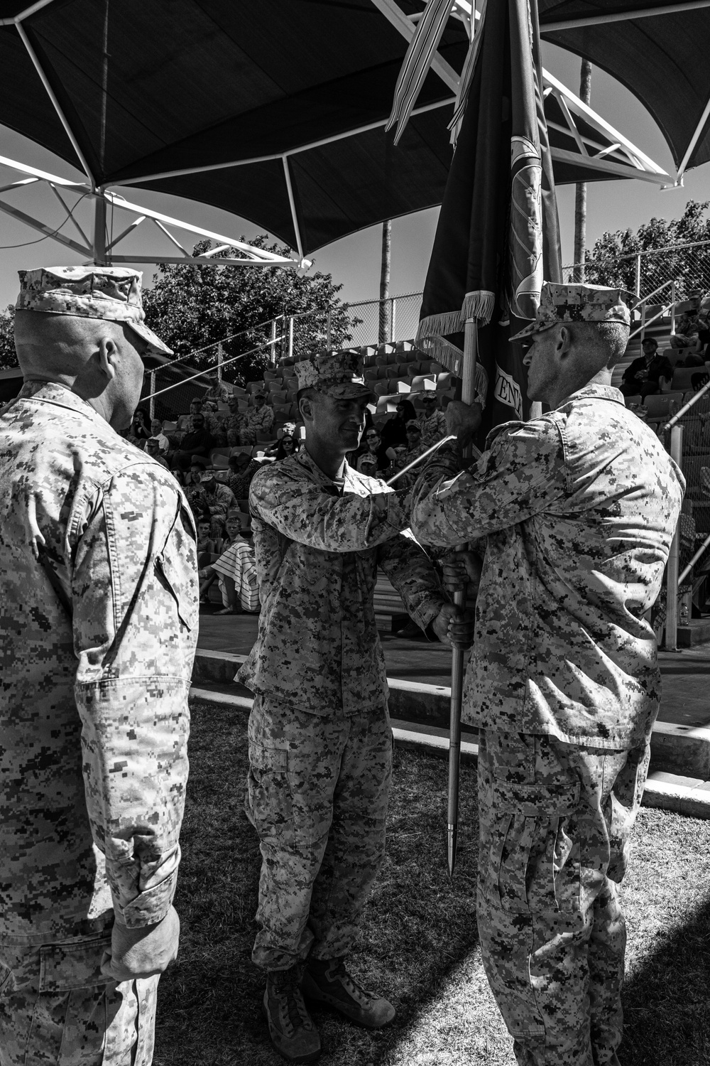 3/7 conducts a change of command ceremony