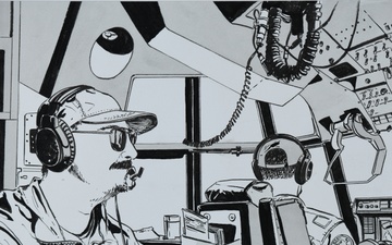 US Coast Guard Art Program 2025 Collection, Object Id # 202530, &quot;Joint search and rescue exercise,&quot; Christopher Tupa