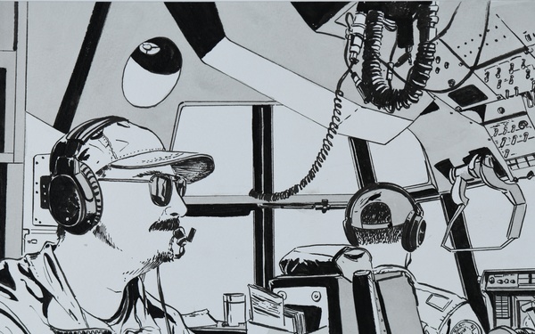 US Coast Guard Art Program 2025 Collection, Object Id # 202530, "Joint search and rescue exercise," Christopher Tupa