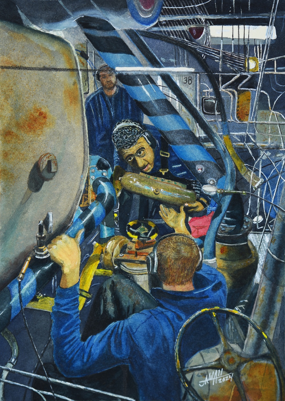 US Coast Guard Art Program 2025 Collection, Object Id # 202532, &quot;Overlooked champions,&quot; CWO3 James Wall, USCG (ret.)