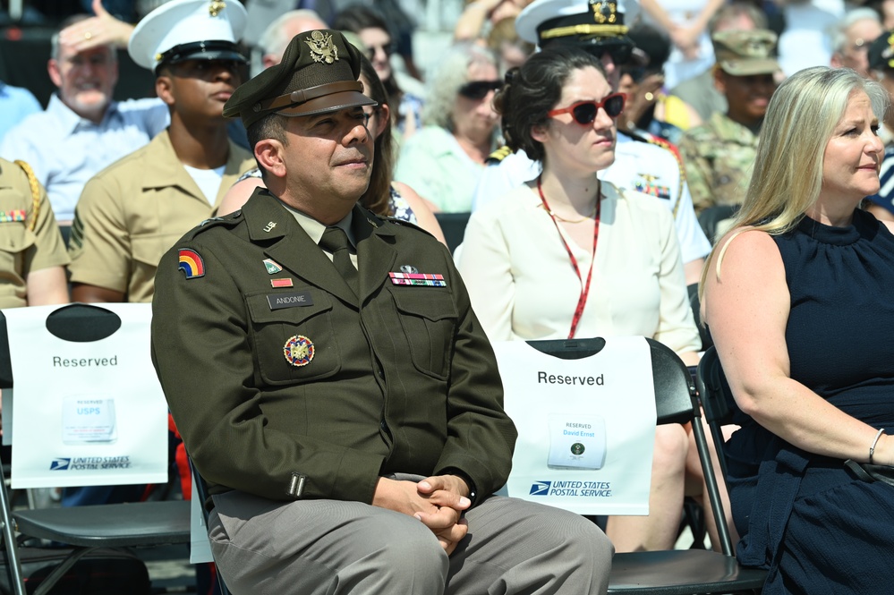 First Day of Issue Dedication Ceremony honors 250th anniversaries of the U.S. Army, U.S. Navy, and U.S. Marine Corps