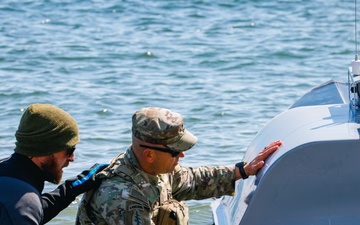 U.S. Navy Seamen and U.S. Army Soldiers Launch USV's for Arcane Thunder 25