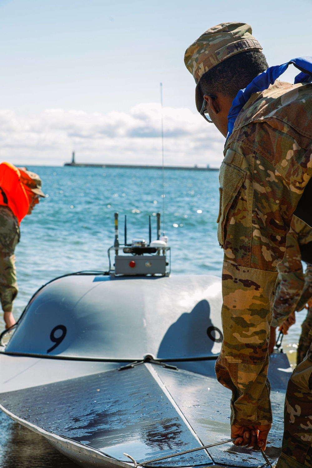 U.S. Navy Seamen and U.S. Army Soldiers Launch USV's for Arcane Thunder 25