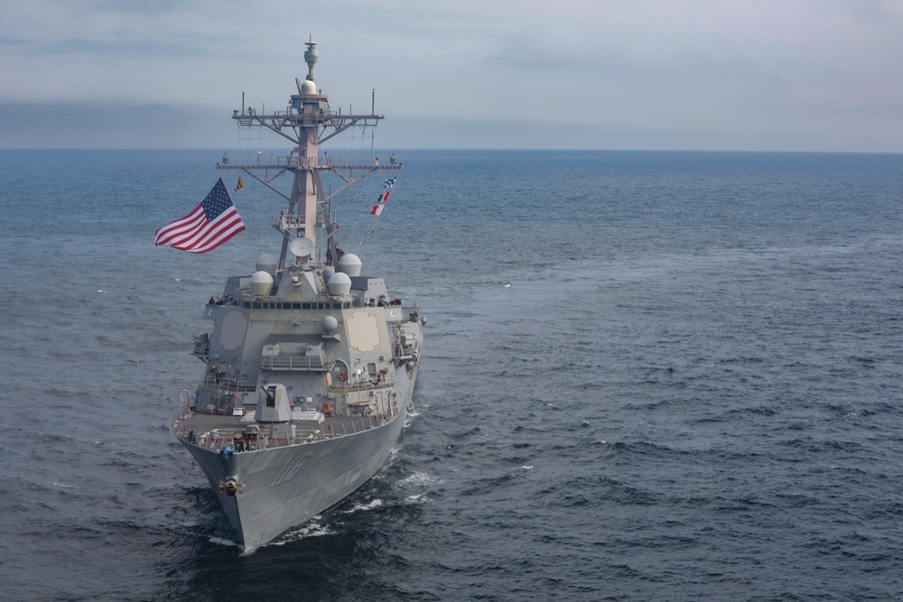 USS Thomas Hudner (DDG 116) participates in exercise At-Sea Demonstration (ASD) / Formidable Shield (FS) 2025.