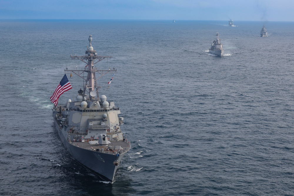 USS Thomas Hudner (DDG 116) participates in exercise At-Sea Demonstration (ASD) / Formidable Shield (FS) 2025.