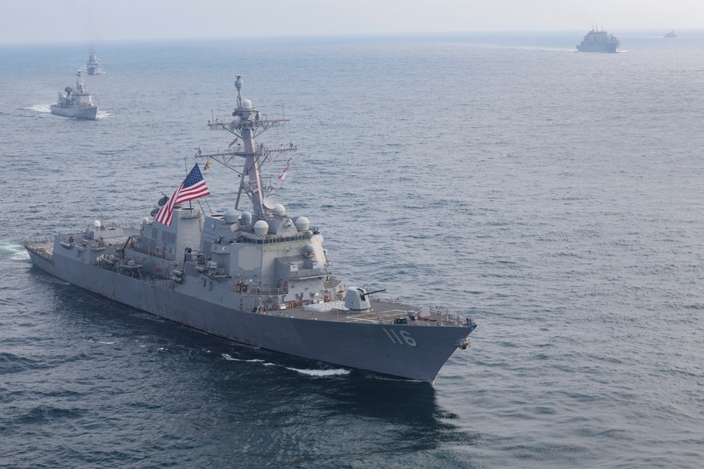 USS Thomas Hudner (DDG 116) participates in exercise At-Sea Demonstration (ASD) / Formidable Shield (FS) 2025.
