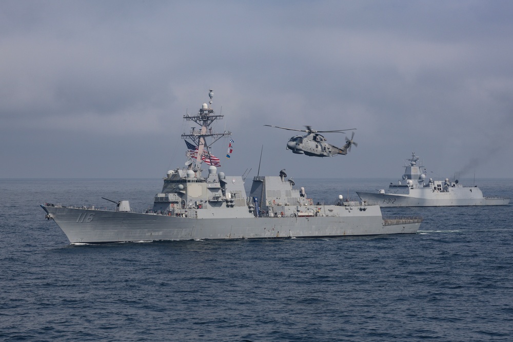 USS Thomas Hudner (DDG 116) participates in exercise At-Sea Demonstration (ASD) / Formidable Shield (FS) 2025.