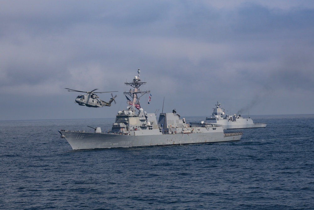 USS Thomas Hudner (DDG 116) participates in exercise At-Sea Demonstration (ASD) / Formidable Shield (FS) 2025.