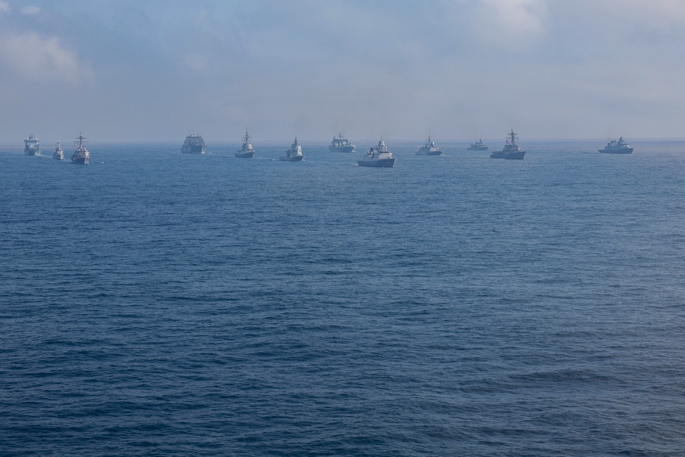 Allied NATO nations conduct a PHOTOEX during exercise At-Sea Demonstration (ASD) / Formidable Shield (FS) 2025
