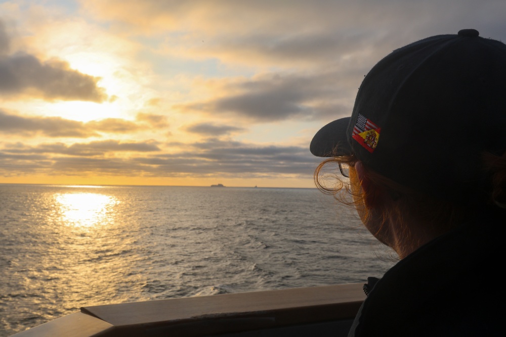 Midshipman Linda Mentz observes maneuvering exercises with NATO allied nations