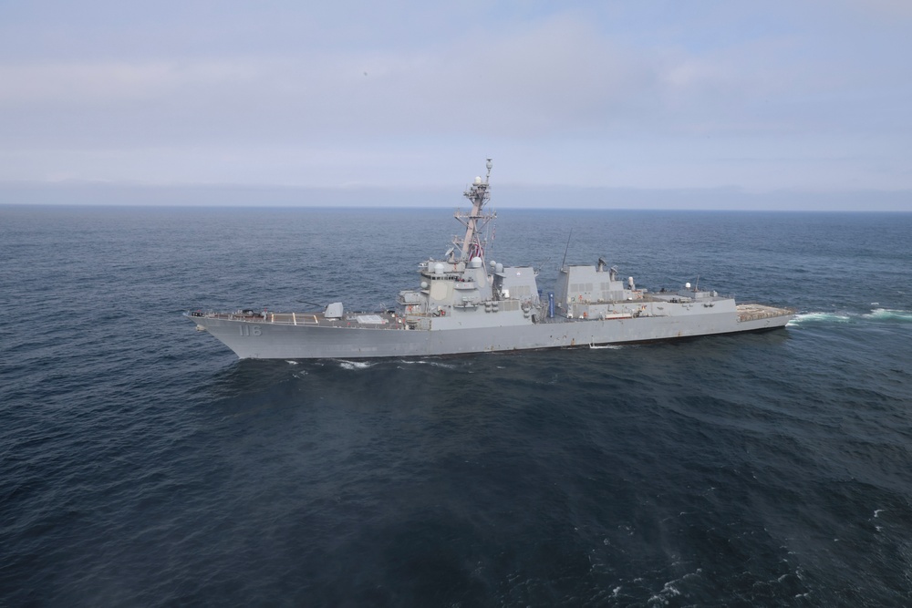 USS Thomas Hudner (DDG 116) participates in exercise At-Sea Demonstration (ASD) / Formidable Shield (FS) 2025.