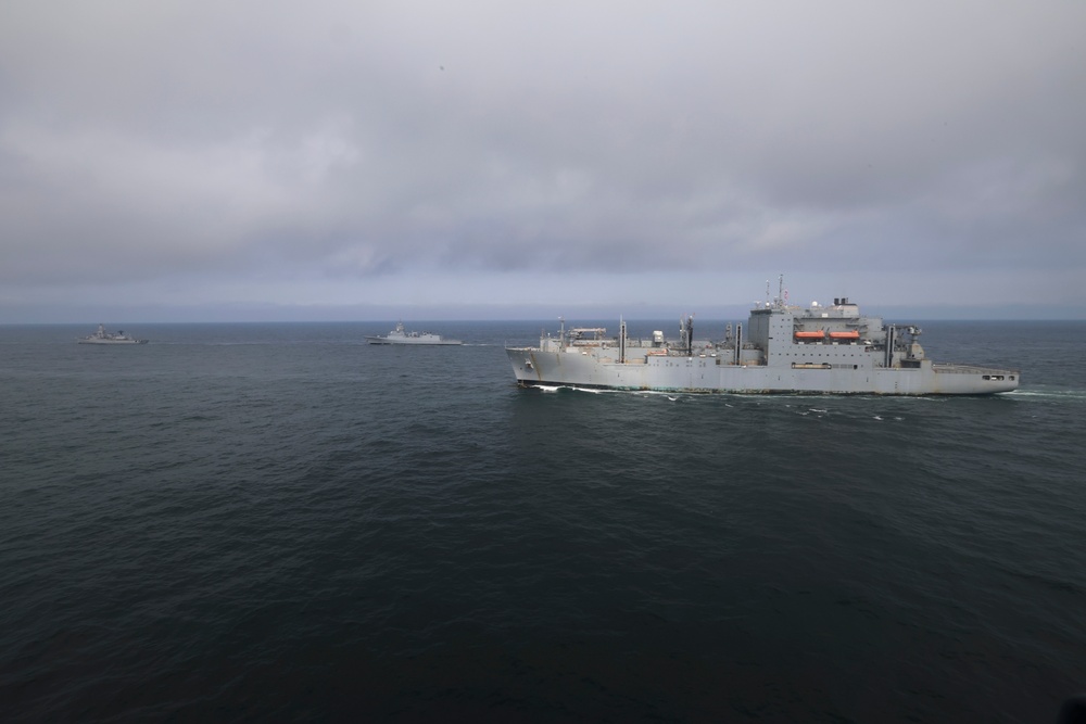 The Royal Canadian Navy AORH Resolve-class interim tanker CSS Asterix participates in exercise At-Sea Demonstration (ASD) / Formidable Shield (FS) 2025.