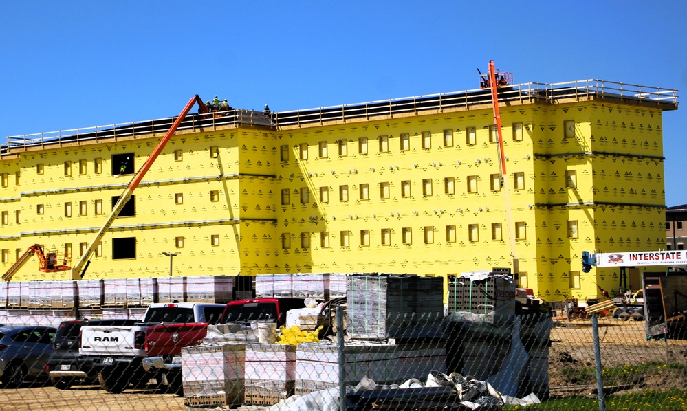 May 2025 barracks construction operations for East Barracks Project at Fort McCoy