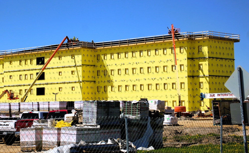 May 2025 barracks construction operations for East Barracks Project at Fort McCoy