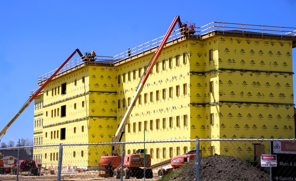 May 2025 barracks construction operations for East Barracks Project at Fort McCoy