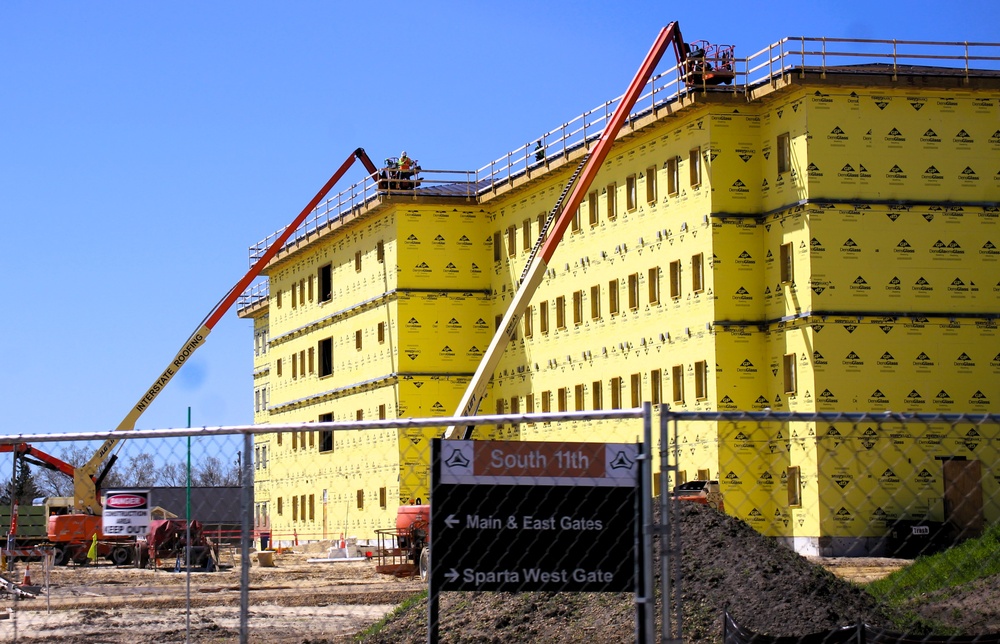 May 2025 barracks construction operations for East Barracks Project at Fort McCoy