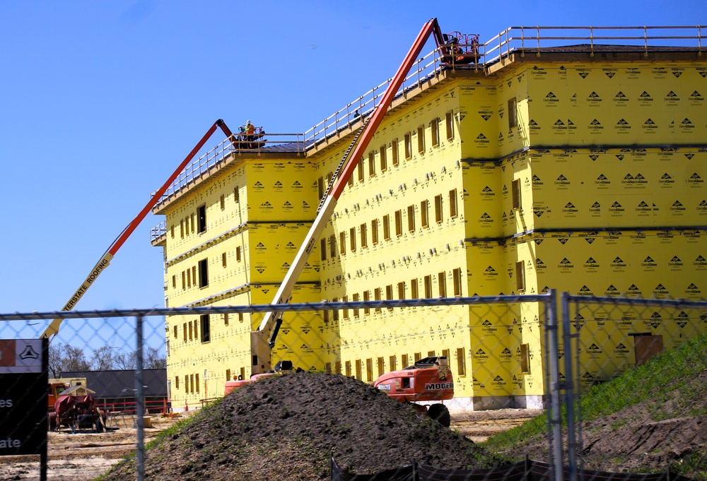May 2025 barracks construction operations for East Barracks Project at Fort McCoy