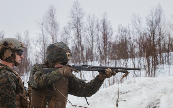 Swift Response 25 | U.S. Marines, Norwegian Soldiers conduct Expedient Urban Demolition and Shotgun Range