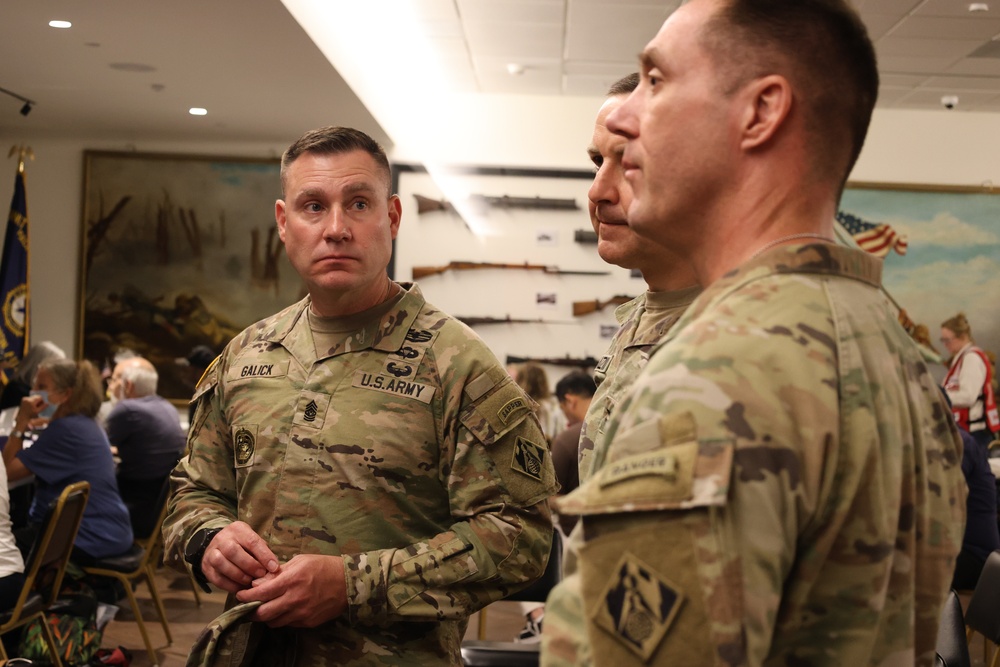 Command Sergeant Major Douglas Galick visits the Palisades fire-impacted area
