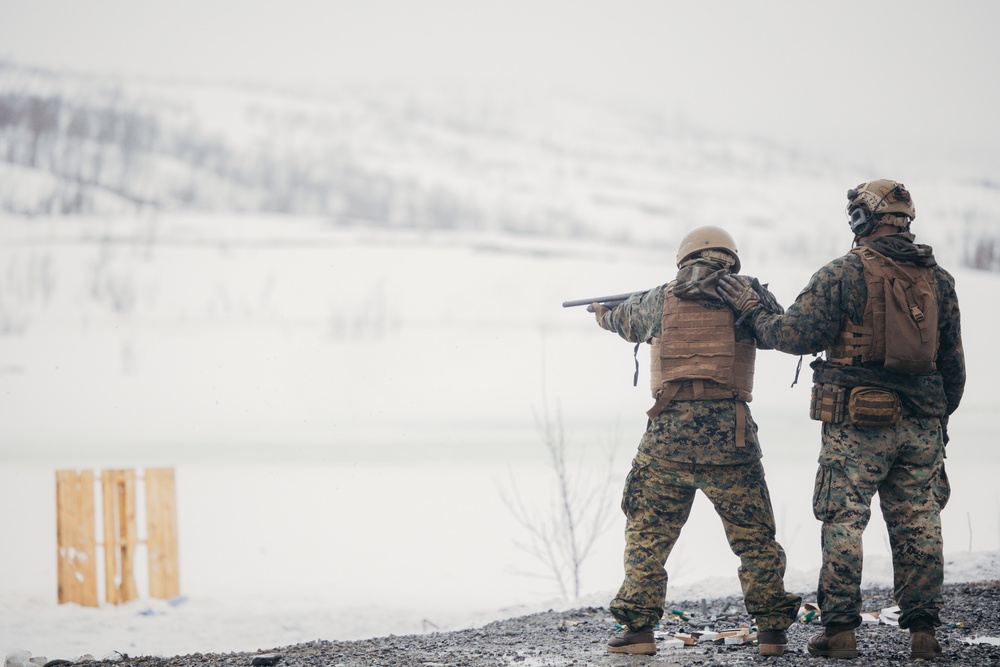 Swift Response 25 | U.S. Marines, Norwegian Soldiers conduct Expedient Urban Demolition and Shotgun Range