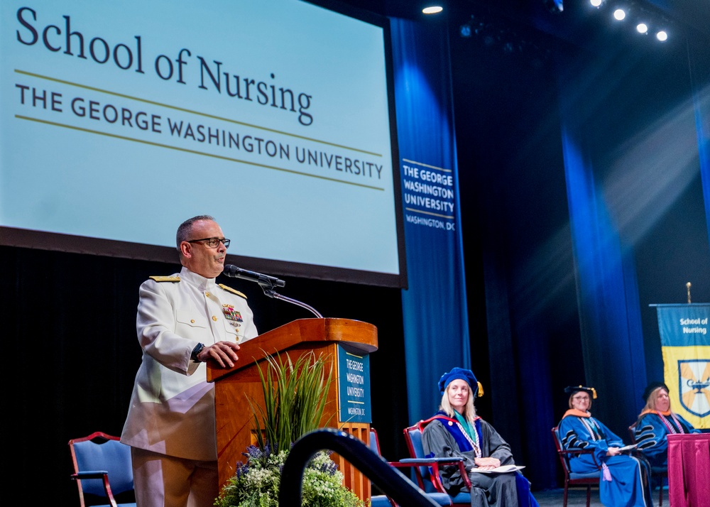 Rear Adm. Hawkins speaks at George Washington University Nursing Commencement Ceremony